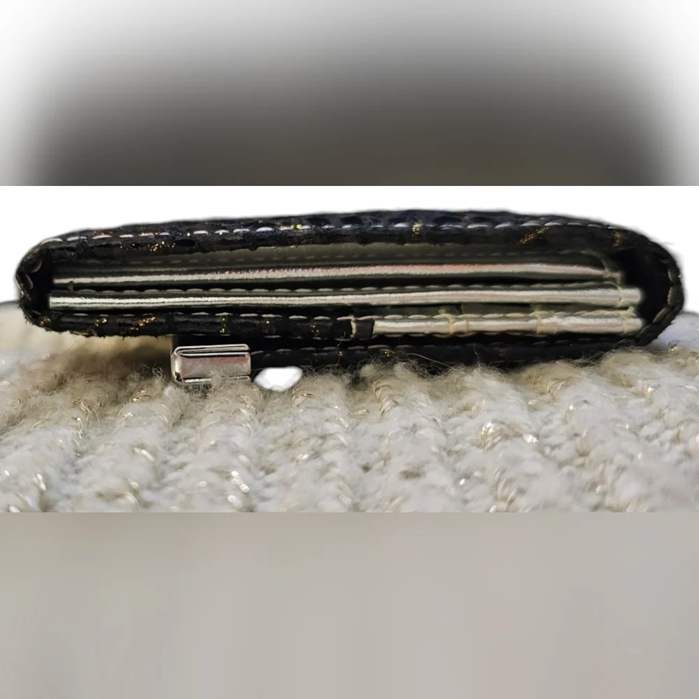Depeche Mode New York - Black Studded Slim Wallet Clutch Crocodile Patte… - Picture 8 of 9